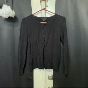 L (Girls) George Black long sleeve button up cardigan